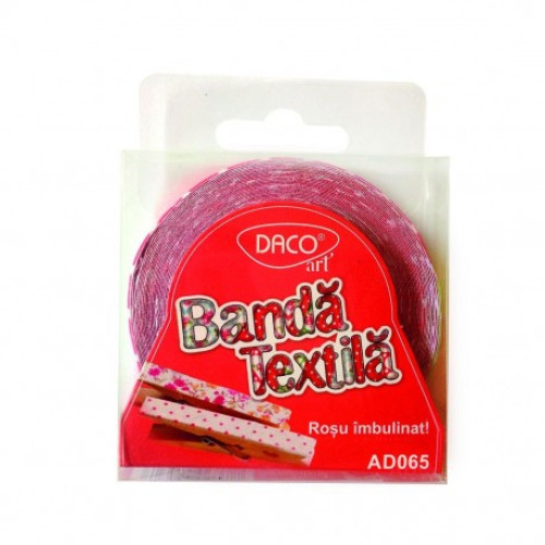 ACCESORII CRAFT - AD065 BANDA TEXTILA ROSU IMBULINAT