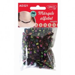 ACCESORII CRAFT - AD321 MARGELE ALFABET NEGRE DACO