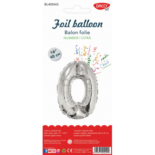 BALON FOLIE CIFRA 0 AURIU 40 CM DACO BL400AU