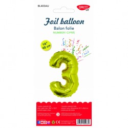 BALON FOLIE CIFRA 3 AURIU 40 CM DACO BL403AU