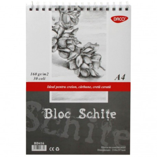 BLOC A4 SCHITE 160GR  30 FILE DACO BD416