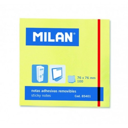 BLOC NOTES ADEZIV 76X76 GALBEN PAL