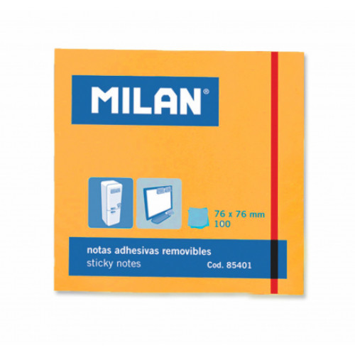 BLOC NOTES ADEZIV 76X76 NEON PORTOCALIU