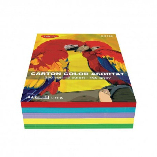 CARTON COLOR CN160  A4  250COLI  5 CUL. DACO 160G/MP