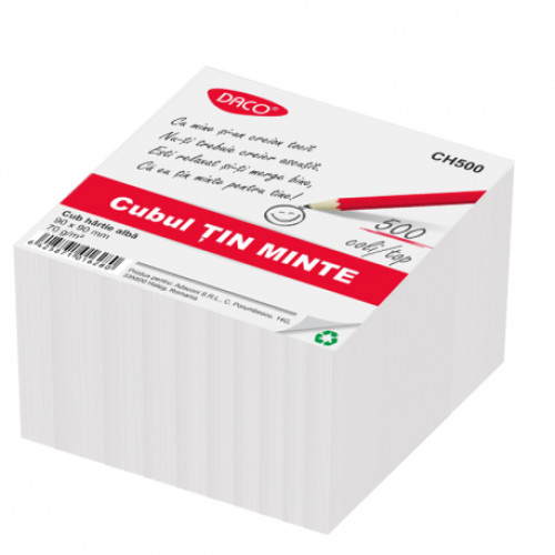 CUB HARTIE ALB 9X9CM  500COLI DACO CH500