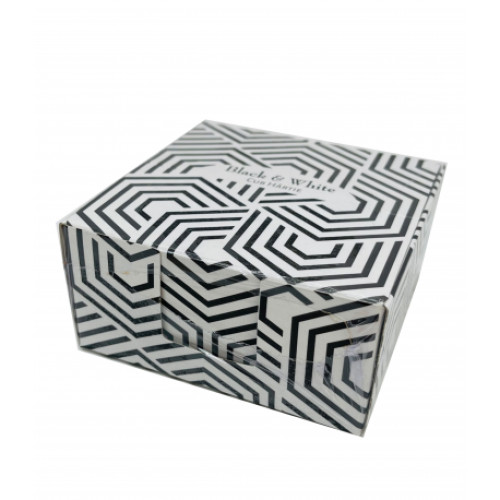 CUB HARTIE ALB CU SUPORT CARTON BLACK&WHITE