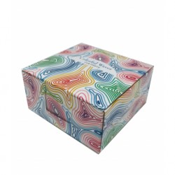 CUB HARTIE ALB CU SUPORT CARTON COLORFUL WAVES