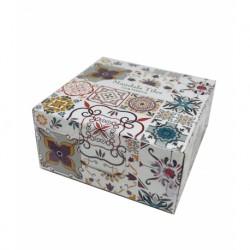CUB HARTIE ALB CU SUPORT CARTON MANDALA TILES