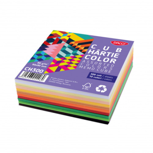 CUB HARTIE COLOR 9X9CM  300COLI  10CUL. DACO CH300