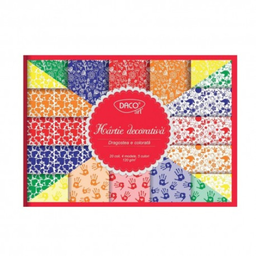 HARTIE DECORATIVA A4 20 COLI DRAGOSTEA DACO HR924