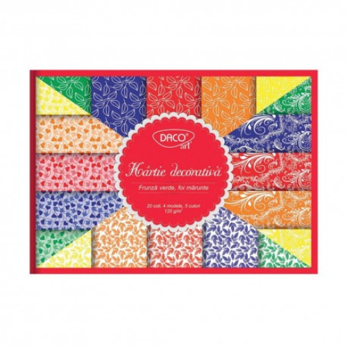 HARTIE DECORATIVA A4 20 COLI FRUNZE DACO HR922