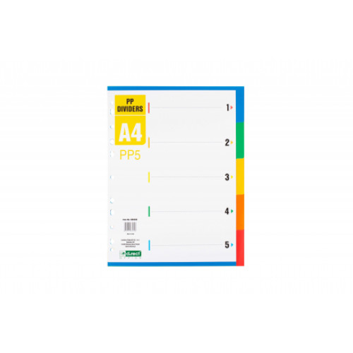 INDEX PLASTIC A4 1-5 D.RECT