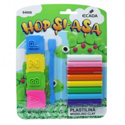 PLASTILINA 8 CULORI + FORME ECADA 84008