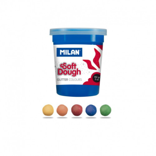 PLASTILINA USOARA 5X142G GLITTER MILAN