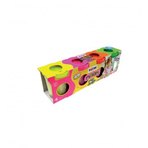 PLASTILINA USOARA MODELING DOUGH NEON 4X130G FATIH