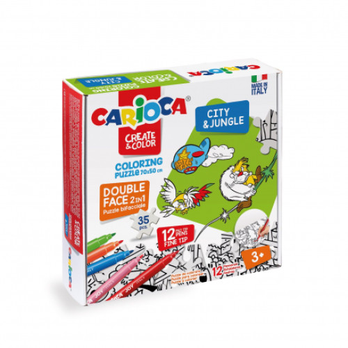SET PUZZLE + 12 CARIOCI CITY&JUNGLE CARIOCA 43046