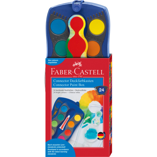 ACUARELE 24 CULORI ALBASTRE CONNECTOR FABER-CASTELL
