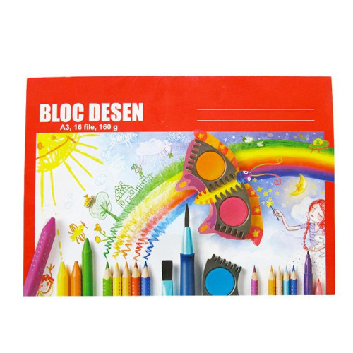 BLOC DESEN A3 160G 16 COLI POLICROMIE