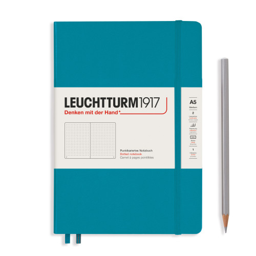CAIET A5 PUNCTAT COP. RIGIDA ALBASTRU OCEAN LEUCHTTURM