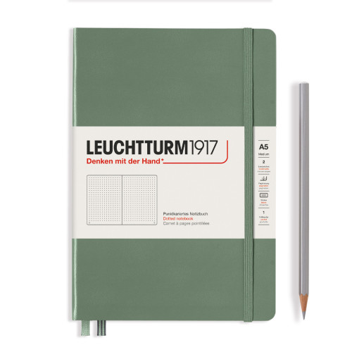 CAIET A5 PUNCTAT COP. RIGIDA OLIVE LEUCHTTURM