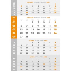 CALENDAR PERETE TRIPTIC GRI 12 FILE 330*480 MM EGO