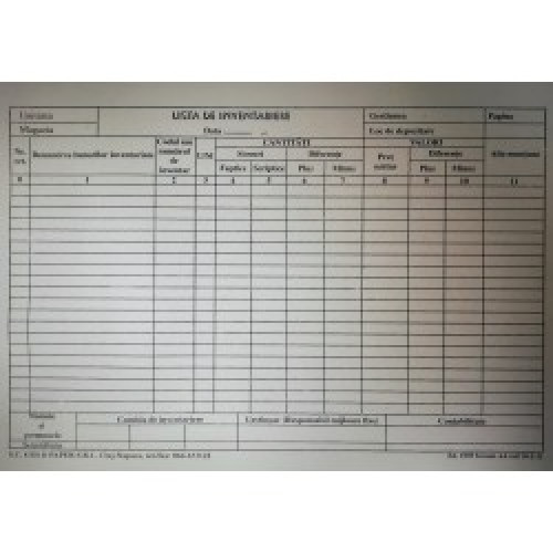 LISTA INVENTAR 11 COLOANE ORIZONTALA