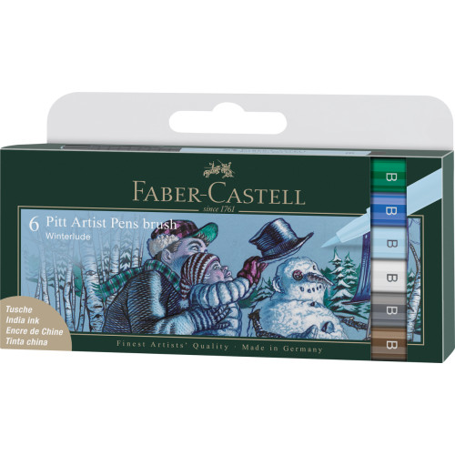 PITT ARTIST PEN SET 6 BUC CULORI IARNA 2022 FABER-CASTELL