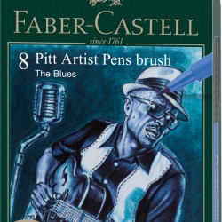 PITT ARTIST PEN SET 8 BUC ALBASTRU 2022 FABER-CASTELL