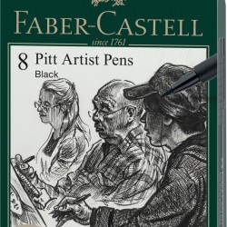 PITT ARTIST PEN SET 8 BUC NEGRU 2022 FABER-CASTELL