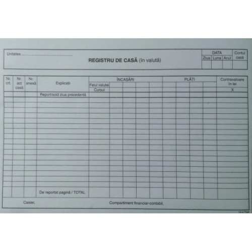 REGISTRU CASA VALUTA AUTOCOPIATIV