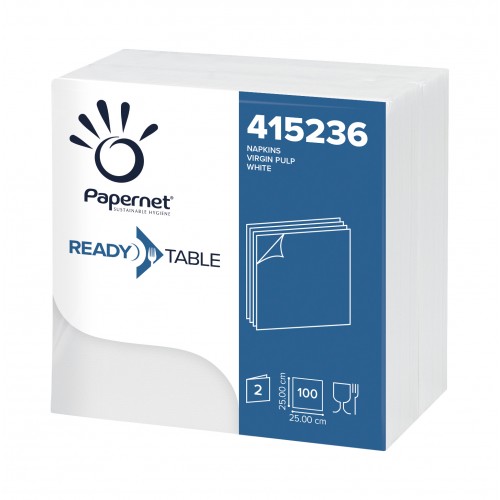 SERVETELE DE MASA ALBE 2STR 25X25CM 100/SET PAPERNET