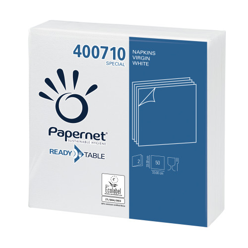 SERVETELE DE MASA ALBE 33X33CM 2STR 50/SET PAPERNET