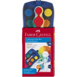 ACUARELE 12 CULORI CONNECTOR ALBASTRE FABER-CASTELL