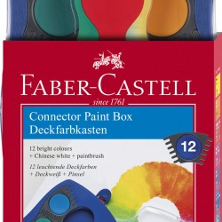 ACUARELE 12 CULORI CONNECTOR ALBASTRE FABER-CASTELL