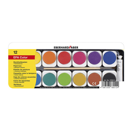 ACUARELE 12 CULORI DETASABILE + PENSULA+TUB ALB EBERHARD FABER