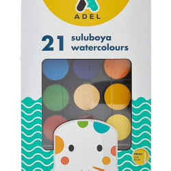 ACUARELE 21 CULORI 30MM CU PENSULA ADEL