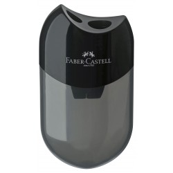 ASCUTITOARE PLASTIC DUBLA CU CONTAINER NEAGRA FABER-CASTELL