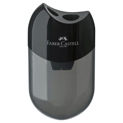 ASCUTITOARE PLASTIC DUBLA CU CONTAINER NEAGRA FABER-CASTELL
