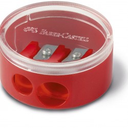 ASCUTITOARE PLASTIC DUBLA CU CONTAINER TWIST OFF ROSIE/ALBASTRA