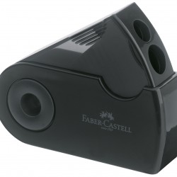 ASCUTITOARE PLASTIC DUBLA SLEEVE NEAGRA FABER-CASTELL