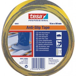 BANDA ADEZIVA ANTIALUNECARE GALBEN/NEGRU 15M 50MM TESA