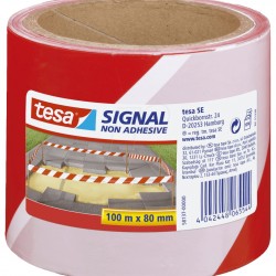 BANDA NON ADEZIVA AVERTIZARE ROSU/ALB 100M 80MM TESA