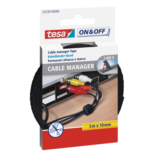 BANDA PENTRU LEGAREA CABLURILOR ON & OFF 10MM 5M TESA