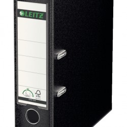BIBLIORAFT PLASTIFIAT 8CM 180GRADE NEGRU LEITZ