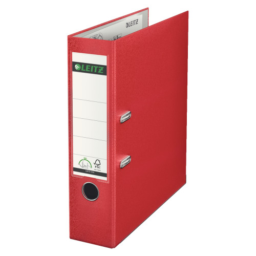 BIBLIORAFT PLASTIFIAT 8CM 180GRADE ROSU LEITZ