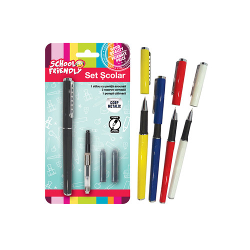 STILOU BASIC + 2 REZERVE METAL CU PENITA ASCUNSA PIGNA