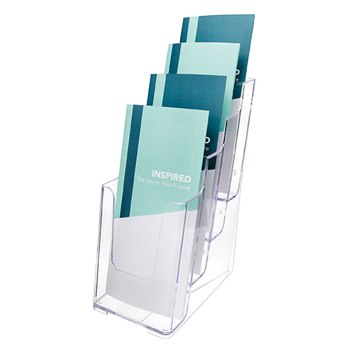 SUPORT BROSURI IN TREPTE 4/SET 1/3 A4 TRANSPARENT DEFLECT-O