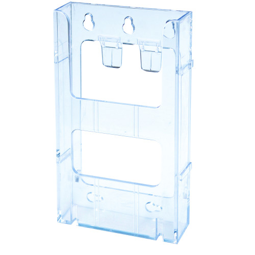 SUPORT BROSURI PERETE 1/3 A4 PORTRET TRANSPARENT DEFLECT-O