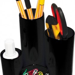 SUPORT TUBULAR BIROU 4 COMPARTIMENTE NEGRU FLARO