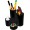 SUPORT TUBULAR BIROU 4 COMPARTIMENTE NEGRU FLARO